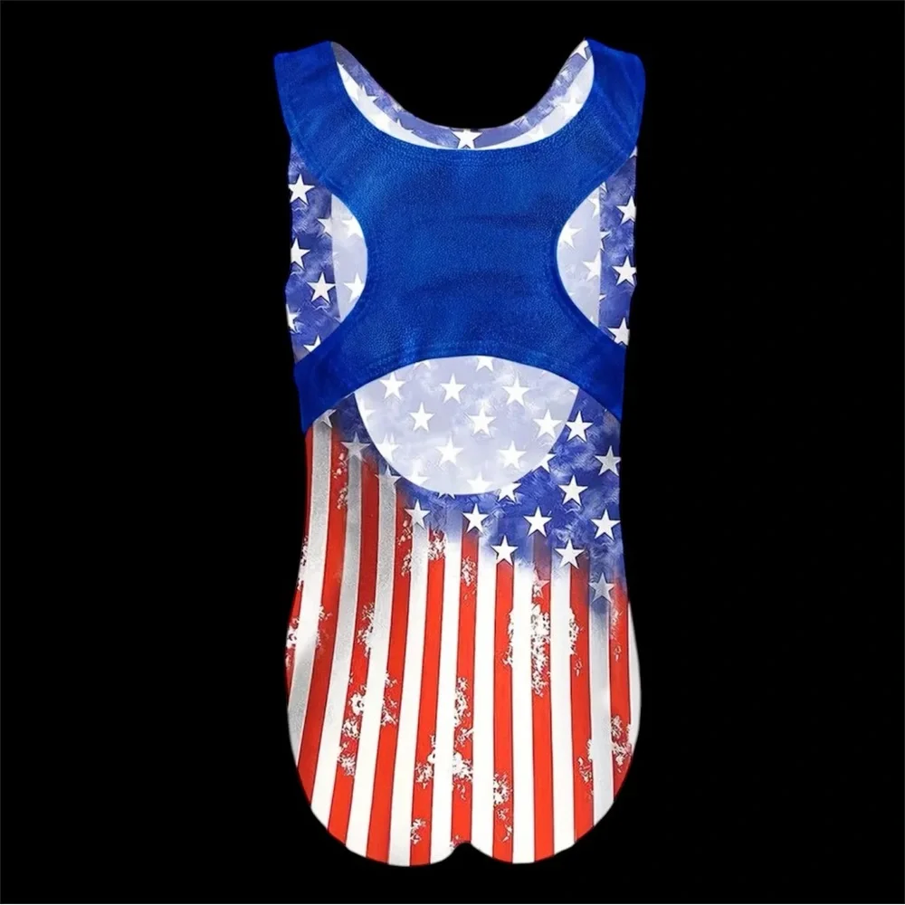 NWOT size 130 (children's 6/7 or small) USA Flag Leotard